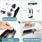 Cordless Window Cleaner,Window Cleaner Squeegee Tool Set for Shower Glass and Strong Suction for Home, Mirror, Glass, Car Windshield, Countertop, Tiles