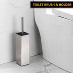 BGL Toilet Brush Holder Freestanding,Brushed Nickel,304 Stainless Steel,SUS304 Toilet Bowl Brush and Holder for Bathroom - Space Saving,Sturdy,Deep Cleaning,Covered Brush