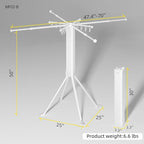 BIREN Clothes Drying Rack Foldable Extending Laundry Rack with 16 Clips Collapsible Clothing Rack Space-Saving Clothing Racks for Hanging Clothes, Indoor, Camping, Balcony, Outdoor