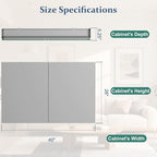 Bathroom Medicine Cabinet Mirror with Storage, 40 Inch x 26 Inch Silver Medicine Cabinet with Double Door & Adjustable Shelves for Vanity, Aluminum Surface, Wall-Mount or Recessed