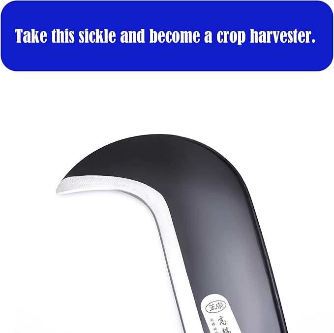 1pce 340mm/13.39in Manganese Steel Billhook Brush Clearing Sickle for Grass,Weeding Tools for Garden,Curved Sawtooth Sickle,Machete Axe for Cutting Trees,Steel Blade Knife in Hand