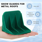 Taiyin 25 Pack Large Snow Guards for Metal Roofs 4 x 3 x 3 Inch Jumbo Ice Guard Snow Stops for Prevent Sliding, Without Screws or Adhesive (Green)