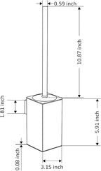 Toilet Brush Holder Black, Toilet Bowl Brush Holder Black Wall Mount Square for Bathroom