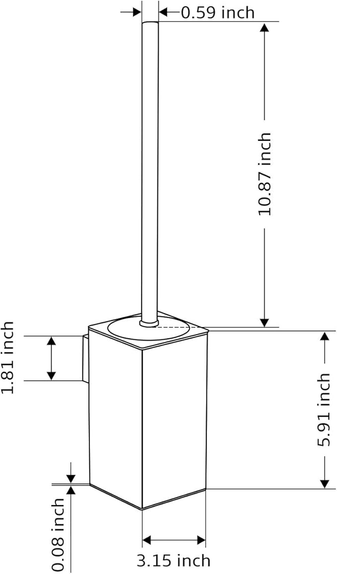 Toilet Brush Holder Black, Toilet Bowl Brush Holder Black Wall Mount Square for Bathroom