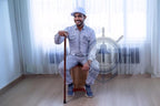 Deluxe Walking Sticks | Rosewood Crafted Cane with Solid Brass Chrome Decorative Bars | Nagina International