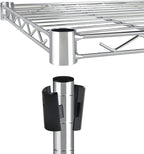 HealSmart Heavy Duty 5-Shelf Storage Shelves, 1750Lb Loading Capacity, 35.43" W x 17.72" D x 70.87" H Adjustable Shelving Unit with Wheels, Chrome