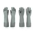 Mamison 2 Pairs Reusable Waterproof Household Dishwashing Cleaning Rubber Gloves, Non-Slip Kitchen Glove (Grey, Medium (Pack of 2))