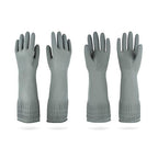 Mamison 2 Pairs Reusable Waterproof Household Dishwashing Cleaning Rubber Gloves, Non-Slip Kitchen Glove (Grey, Medium (Pack of 2))