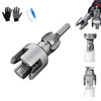 2025 New Dual-Function Pipe Thread Cutting Tool, Integrated Internal & External Pipe Threading Tool, Electric Drill Compatible PVC Pipe Threader Kit, 1/2" 、3/4" Dies, for Home Repair (1/2")
