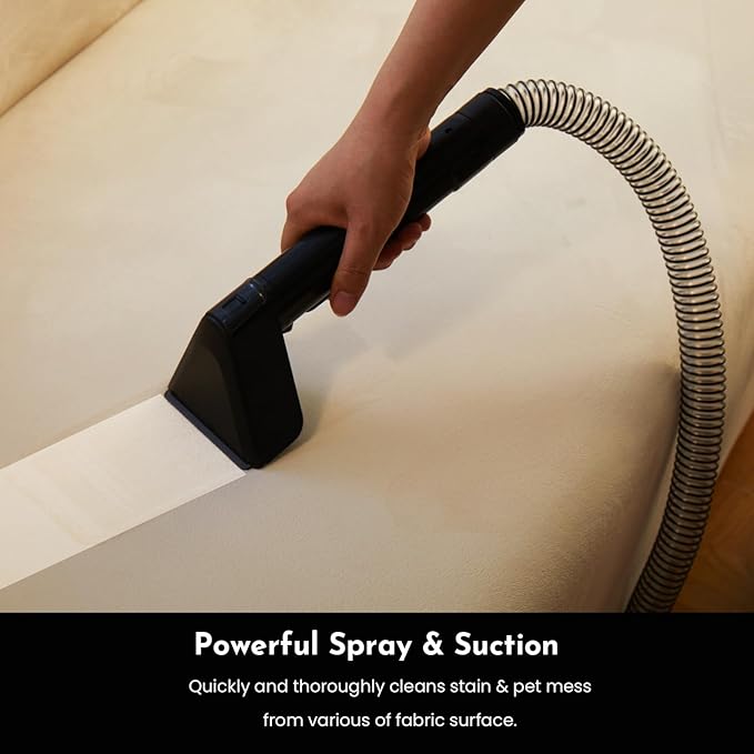 Cutewolf Portable Carpet & Upholstery Cleaner Machine, Handheld Spot Remover, 16Kpa Strong Suction Multi-purpose Deep Cleaner for Couch, Car, Stairs, Rugs, Pet Stains