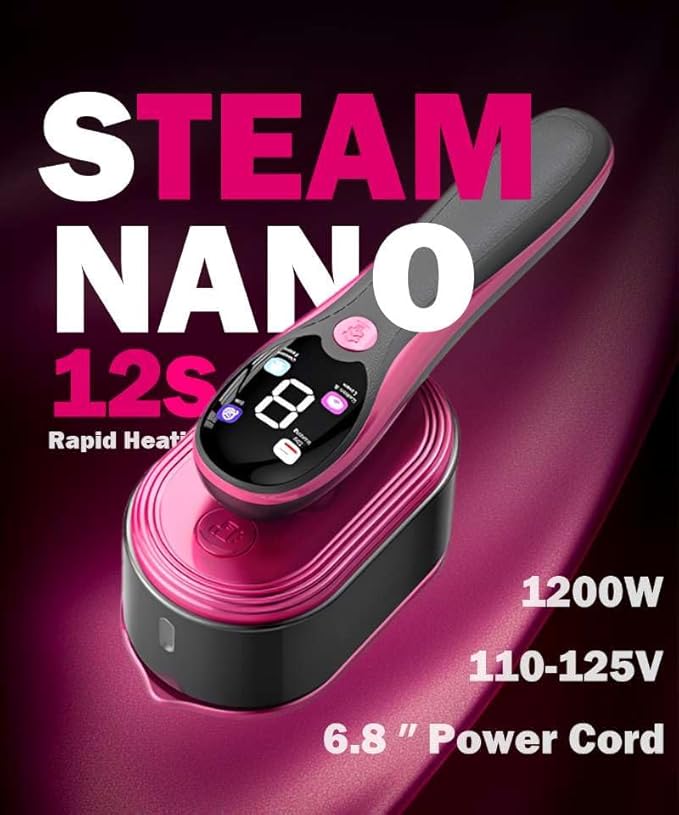 Steamer for Clothes,2-in-1 Steam & Iron with Four Modes,All Fabrics,Ceramic Rapid-Heating Panel,Handheld Cordless Portable Steamer,Travel & Home