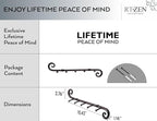 RTZEN Farmhouse Small Key Holder for Wall - Handcrafted Swirl Decorative 5 Key Hooks for Home Entryway - Wrought Iron Wall Mount Rack Purse Coat and Leash Holder or Organizer (Classic Black)