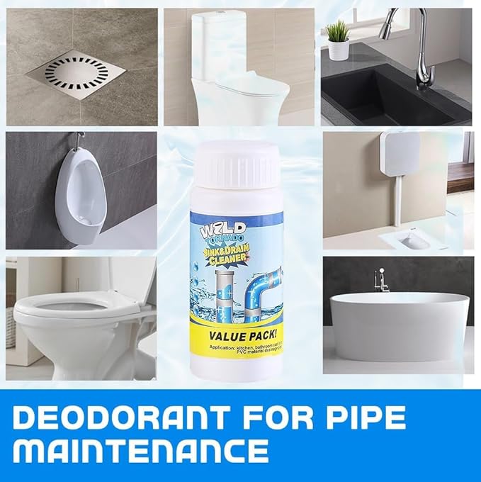 Sink and Drain Cleaner, Wild Tornado Pipe Dredge, Drain Cleaner for Toilet Kitchen, Pipes Cleaning Tool (2)