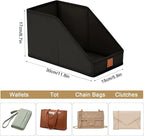 DIMJ Closet Organizers for Purses and Bag Storage, Small Storage Bins Foldable, Storage Baskets for Shelves, Wardrobe, Bedroom, Office - Fabric Cube Storage 4 Pack(Black, 5.9 x 11.8 x 6.7 in)