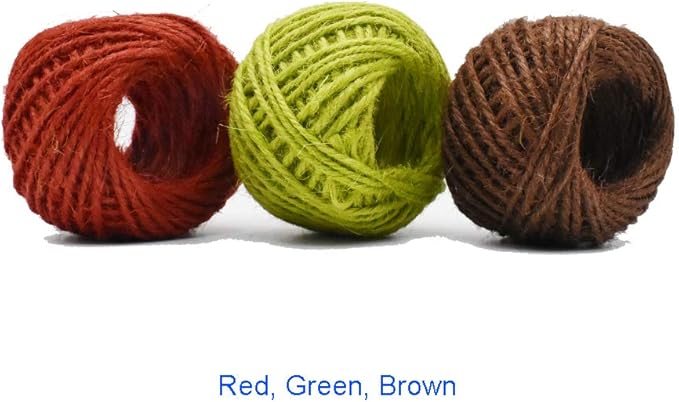 12 Color Jute Twine Natural Jute String 2mm 3 Ply for Artworks, DIY Crafts, Gift Wrapping & Embellishments - 33 Yard per Roll