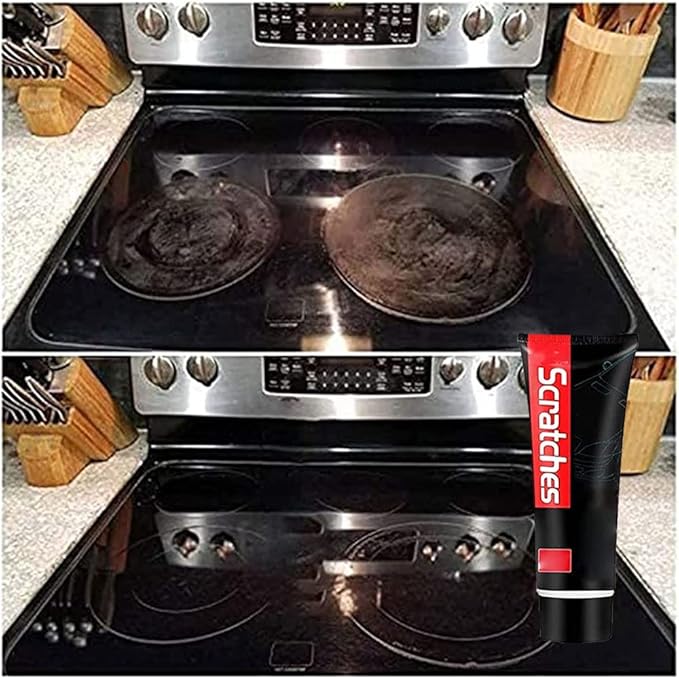 RJDJ Scratch Free Stove Top Scratch Remover, Cooktop Heavy Duty Cleaner And Polish, Glass Ceramic Stove Top Cleaner, Multipurpose Cooktop Cleaner for Household (4PC)