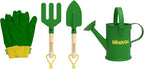 Red Toolbox Miracle-GRO 4 Piece Hand Garden Toolset for Kids Age 3+ with Hand Trowel, Hand Fork, Gloves and Watering Can