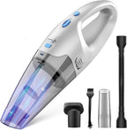 FUOAYOC Handheld Vacuum Cordless, 6KPA Strong Suction & 25 Mins Runtime, 1.6lbs Lightweight Hand Vacuum Cordless Rechargeable with HEPA Filter/LED Light/Multi-Accessories,for Home/Car/Office Cleaning
