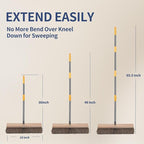 18" Push Broom Outdoor Heavy Duty - 65" Long Handle Large Wide Shop Broom, Commercial Stiff Palmyra Bristle Outside Broom Brush for Sweeping Concrete Floor, Garage, Patio, Shop, Yard, Lawn