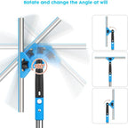 Window Squeegee，5 in 1 Bendable Head Window Squeegee for Home，61''Extension Poles，Bendable Head car Window Cleaner Tool，Squeegee for Shower Glass（Blue）