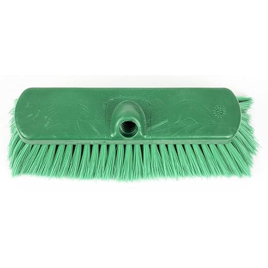 SPARTA 41278EC09 Flo-Thru Plastic Wall Scrub Brush, Equipment Brush With Soft Nylex Bristles For Industrial Kitchens, Hospitals, Commercial Cleaning, 4 Inches, Green