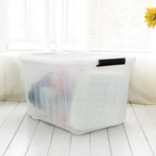 Bringer 70 Qt Latching Plastic Storage Containers with Lids, Clear Large Storage Box with Wheels