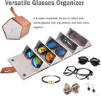Kenpal Sunglasses Storage Organizer Holder Foldable Travel Case with 5 Slot Compartments for Multiple Glasses