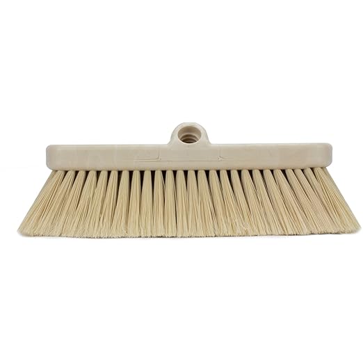 SPARTA 41278EC25 Flo-Thru Plastic Wall Scrub Brush, Equipment Brush With Soft Nylex Bristles For Industrial Kitchens, Hospitals, Commercial Cleaning, 4 Inches, Tan