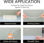 Straw Clean Brush Extra Long 12 Inch Straw Tube Brushes for Cleaning, Reusable Drinking Straw Cleaner Brush Set, Glass Pipe Cleaning Brush