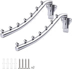 Folding Wall Mounted Clothes Rack, Wall Clothes Hanger Detachable Sturdy Swing Arm Coat Hanger Stainless Steel Clothes Hook Closet Rod Clothing Holder Drying Racks for Bathrooms Laundry Room, 2 Pack