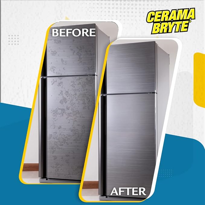 Cerama Bryte Stainless Steel Polish Spray, Streak-Free Shine, Clean and Protect, High Strength Formula. 16 Fl Oz (Pack of 1)
