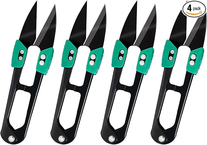 HAISHANG 4Pcs Bonsai Pruning Scissors Garden Plant Trimming Sewing Scissors Yarn Thread Snips,Small Pruning Shears Stainless Steel Pruners Trimmers Gardening Supplies