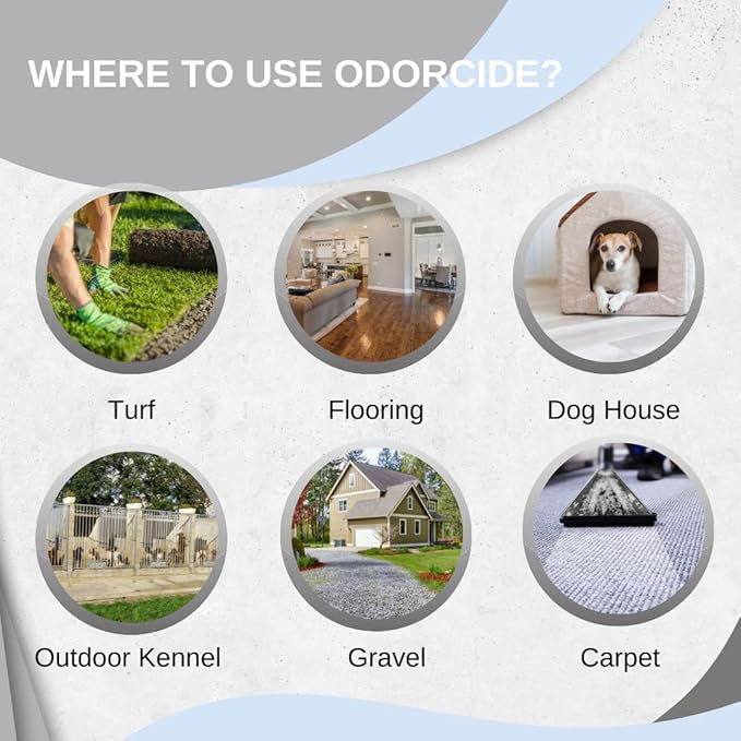 ODORMED Odor Eliminator Concentrate – Pet Odor Eliminator for Strong Odor on Floors, Walls, Cages & More – All-Purpose Carpet Deodorizer w/Safe, Non-Enzymatic Formula (1 Gal, Cool White Linen)