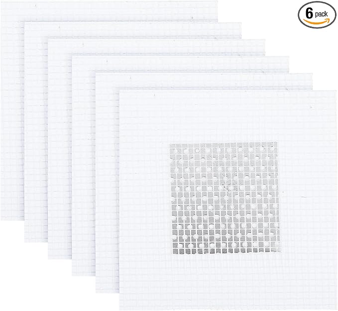 uxcell 6Pcs Drywall Repair Patch, 2x2 Inch Self-Adhesive Aluminum Metal Plaster Wall Patching Mesh, Wall Mending for Quick Fix Wall Hole, Sheetrock Ceiling, White