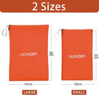 WiseBoy 2 Pack Laundry Bags, Washable Wet Dry Bag, Travel Laundry Bag Dirty Clothes Organizer, Swimming Yoga Bathing Suit Workout Wet Dry Bag - Orange