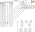 Heavy Duty Closet Rod Bracket 11x11 Inch, 6-Pack White Steel Closet Shelf Brackets,Wall Mount Closet Rod Support Bracket with Screws,Supports 300 lbs