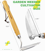 Sickle Hoe Japanese Weeding Sickle Garden Tool Japanese Weeding Tool Small Garden Hand Hoe Weed Scraper for Weeding Cultivating Trenching Japanese Stainless Steel Right Handed Hoe 13 Inch