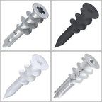 200pcs #8 Self Drilling Zinc Alloy Anchors, Metal Wall Anchors with Screws Wall Anchors,100PCS Wall Anchor and 100PCS Screws for Drywall, 75LB Hanging and Mounting