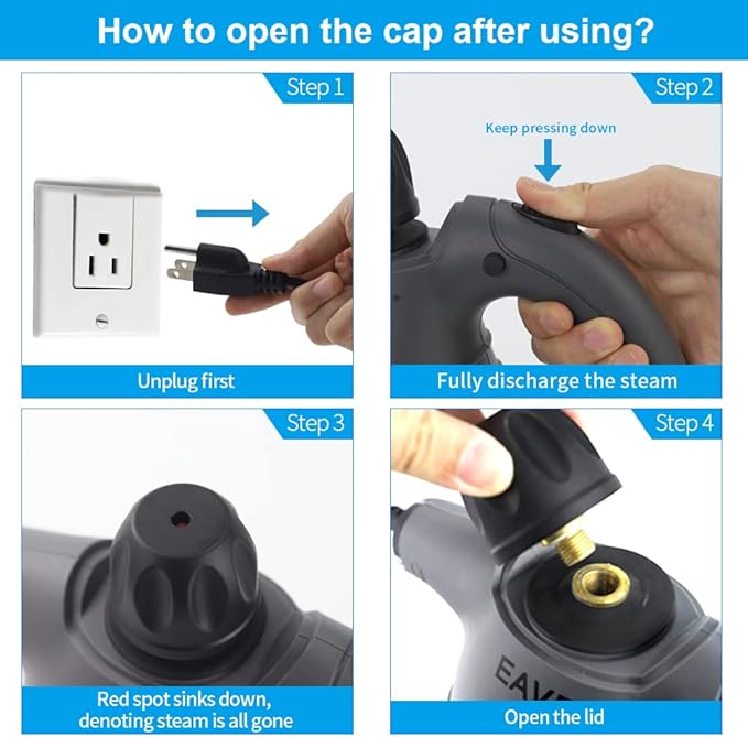 Handheld Steam Cleaner, Portable Steamer for Cleaning, with Steam Lock Button for Hands-free Steaming, 12 in 1 Set Pressurized Hand Held Car Steamer for Furniture, Upholstery, Tile Grout, Home Use