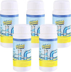 Sink & Drain Cleaner, Dodorado Drain Cleaner Powder, 3.9 oz Bottle, Sewer Pipe Maintainer for Kitchen, Bathtub, Shower Drains (5Bottles)