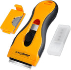Razor Blade Scraper with 16 Extra SK5 Blades - Paint Sticker Glue Remover for Glass Windows Tiles Metal - Ergonomic Handle, Multi-Surface Tool