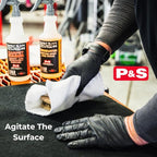 P&S Double Black Interior Cleaning Bundle – Terminator Enzyme Spot & Stain Remover + Finisher Peroxide Treatment, Professional Carpet, Upholstery & Odor Eliminator System (1 Gallon Each)