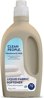 The Clean People Liquid Fabric Softener - Softens & Removes Static Cling - Vegan (50 Fl Oz, Fragrance Free)