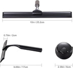 Ettori Shower Squeegee for Glass Doors, Squeegee for Shower Glass Door, Window and Car Glass, Mirrors - All-Purpose Stainless Steel Squeegee, 10 Inches and Black