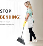 Broom, Outdoor Brooms for Sweeping Indoor, Adjustable 55" Pet Hair Removal Heavy Duty Broom for Floors Home Kitchen Garage Commercial Patio Industrial Snow (Pack of 1)