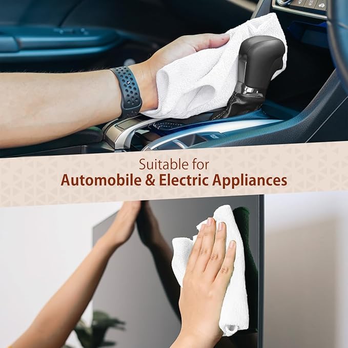 H4N Microfiber Cleaning Cloth Roll, 85 Pack Tear Away Towels, Lint Free, Absorbent, Streak Free, Non-Abrasive, Reusable and Washable Dish Rags for Car and Household Supplies, 11.81x11.81 Inches, White