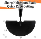 VNIMTI Lawn Edger Tool, Manual Lawn Edger with Fiberglass Handle, Half Moon Garden Edger for Landscaping, 56 Inches
