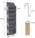Over the Door Shoe Organizer Hanging with 8 Mesh Pockets 8 Wire Large Deep Pockets, 50lbs Weight Capacity Fits 16 Pairs Shoes Door Shoe Rack Store for Closet and Narrow Door 1 Pack