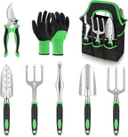 Garden Tools 8-Piece, Gardening Hand Tools, Gardening Tools Set Cultivators with Rust-Proof,Stainless Steel, Aluminum Alloy Material, Gardening Supplies Set Ideal Gift