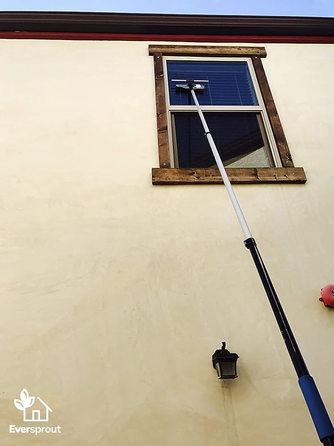 EVERSPROUT 5-to-12 Foot Swivel Squeegee & Microfiber Glass Window Scrubber, Window Squeegee & Window Cleaning Kit, Light-Weight Window Washing Kit with Extension Pole, Squeegee for Window Cleaning